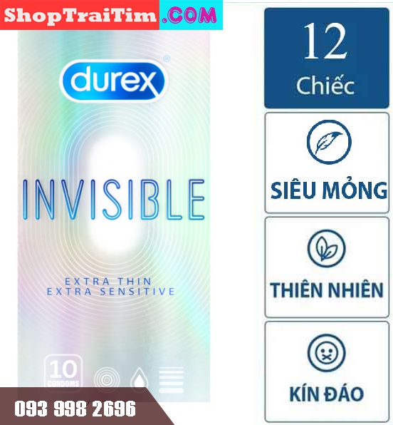 Bao Cao Su Durex Invisible Extra Thin Extra Sensitive thế hệ mới 5